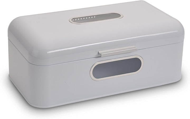 ECHTWERK coș metalic retro pentru pâine cu fereastră de vizualizare și capac, set de 3 cutii de depozitare elegante, capacitate 1,4 litri, roșu Cutii depozitare alimente Naty Shop Alb Mare Singur