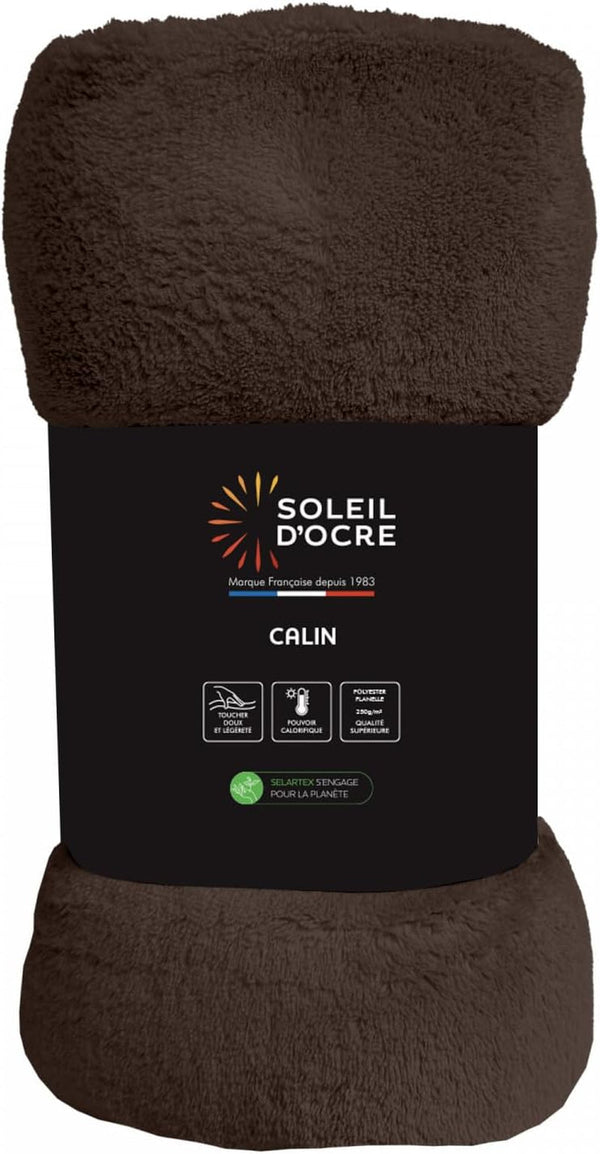 Soleil D'Ocre, pătură din flanel, 220 X 240 Cm, Calin, maro