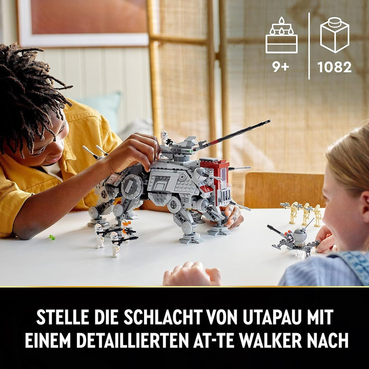 LEGO Star Wars At-Te Walker, model de jucărie mobil, set cu minifigurine, inclusiv 3 Clone Troopers, Droizi de luptă și Dwarf Spider Droid 75337