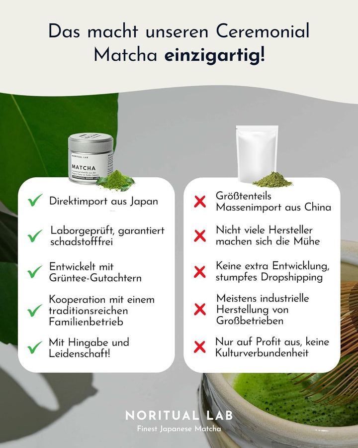 Matcha ceremonial - pudră de matcha pură din Japonia - calitate ceremonială - ceai verde matcha original - prima recoltă - 100% natural și testat în laborator