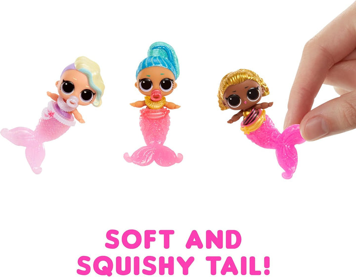 L.O.L. Surpriză! Mermaids Baby Sisters - Cu cozi care își schimbă culoarea, Selecție surpriză, Conține 1 păpușă cu accesorii drăguțe, Colecționează toate cele 8 păpuși, Pentru copii cu vârsta de 4 ani și peste
