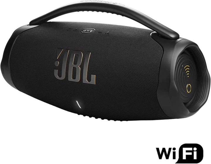 JBL Boombox 3 Wifi - Difuzor wireless cu Bluetooth și Wifi - Compatibil cu aplicația JBL One - Timp de redare de 24 de ore - Rezistent la apă și praf - Powerbank integrat - Negru