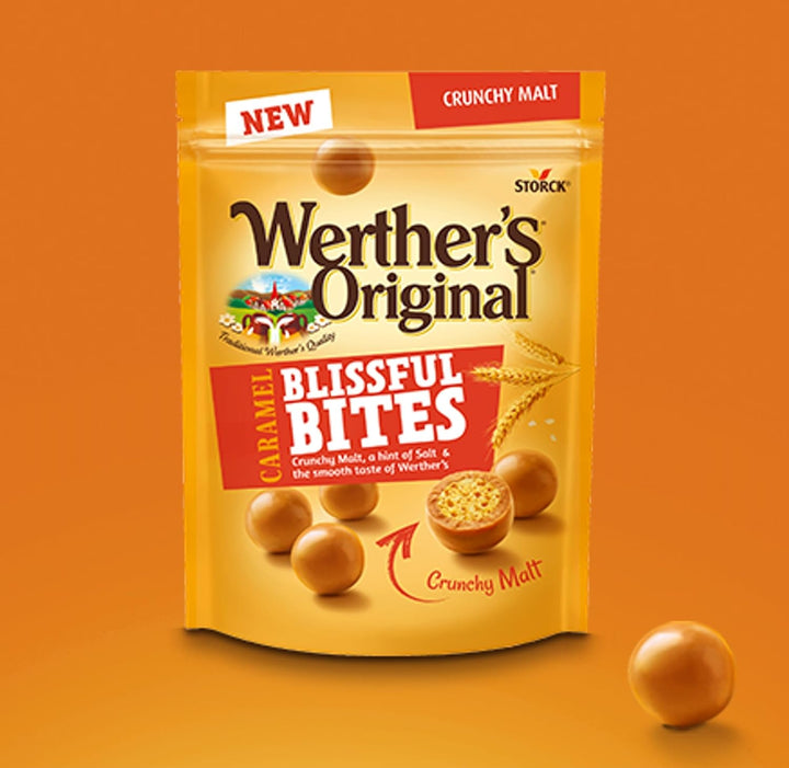 Werther’S Original Blissful Caramel Bites Crunchy – Knusprig-Luftige Kugeln Mit Malz Umhüllt Von Sanft-Cremigem Werther’S Karamell – 1 X 140G