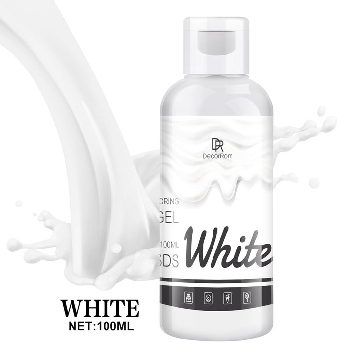 Lebensmittelfarbe Gel - 4.5Oz Konzentrierte Gel Lebensmittel Farben Für Kuchen Dekoration, Backen, Kekse, Macaron - Zuckerfrei Food Coloring Für Getränken, Tortendeko, DIY Slime, Osterei (Weiß)