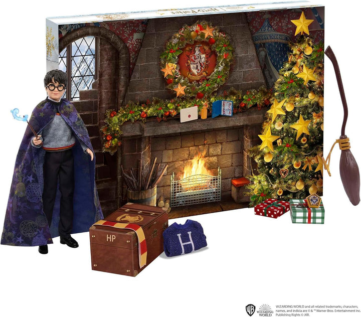HARRY POTTER Calendarul de Advent Gryffindor - 24 de povești, surprize magice, Camera comună Hogwarts, chip realist, pentru fanii cu vârsta peste 6 ani, HND80