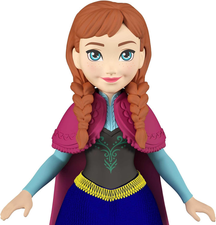 Mattel DISNEY The Ice Queen Anna & Sven - păpușă și figurină animal, inspirată de personajele animate, membre mobile, fustă și pelerină detașabile, pentru copii de la 3 ani, HLX03