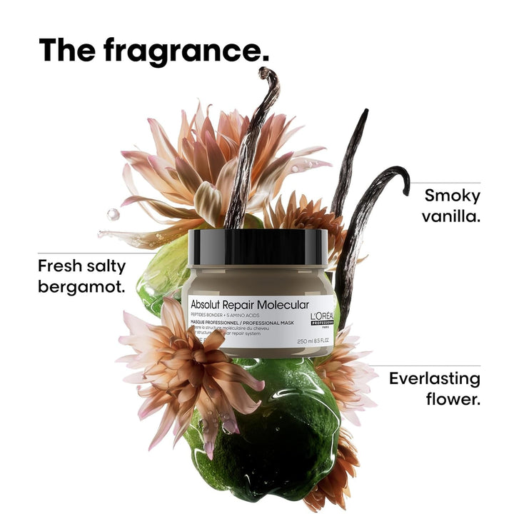 L'Oréal Professionnel Mască pentru păr structural deteriorat, Reparare moleculară profundă pentru mai multă suplețe, Cu peptide bonders și 5 aminoacizi, Series Expert, Absolut Repair Molecular Mask, 250ml Masca de par Naty Shop
