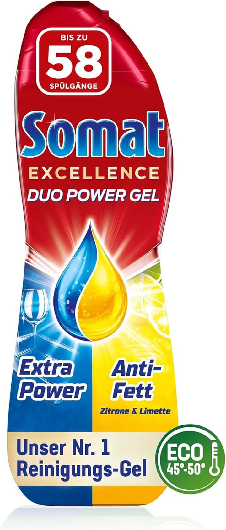 Somat All in 1 Power Gel (67 cicluri de clătire), Lichid de spălat vase pentru curățare puternică