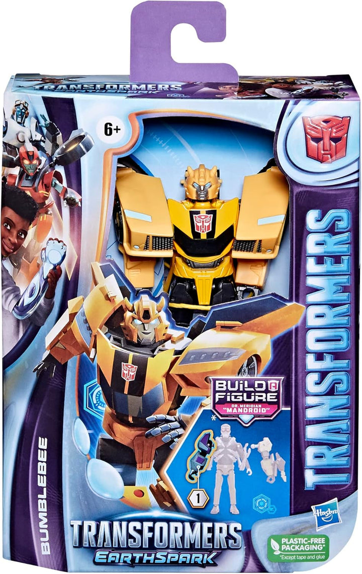 Jucărie Transformers Earthspark Deluxe Class Bumblebee, figurină de acțiune înaltă de 12,5 cm, jucărie robot pentru copii cu vârsta peste 6 ani