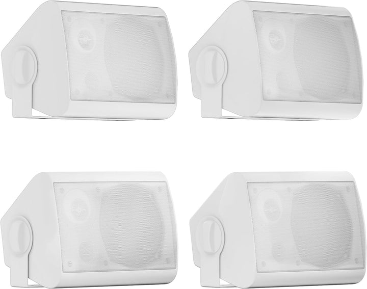 Herdio 5,25 Zoll Außenlautsprecher Wasserdicht Verdrahtet 600Watt Wandmontage-Outdoor Lautsprecher Superior Stereo Dome Tweeter Allwetter Für Indoor- Outdoor Patio Porch (4 Schwarze Lautsprecher)