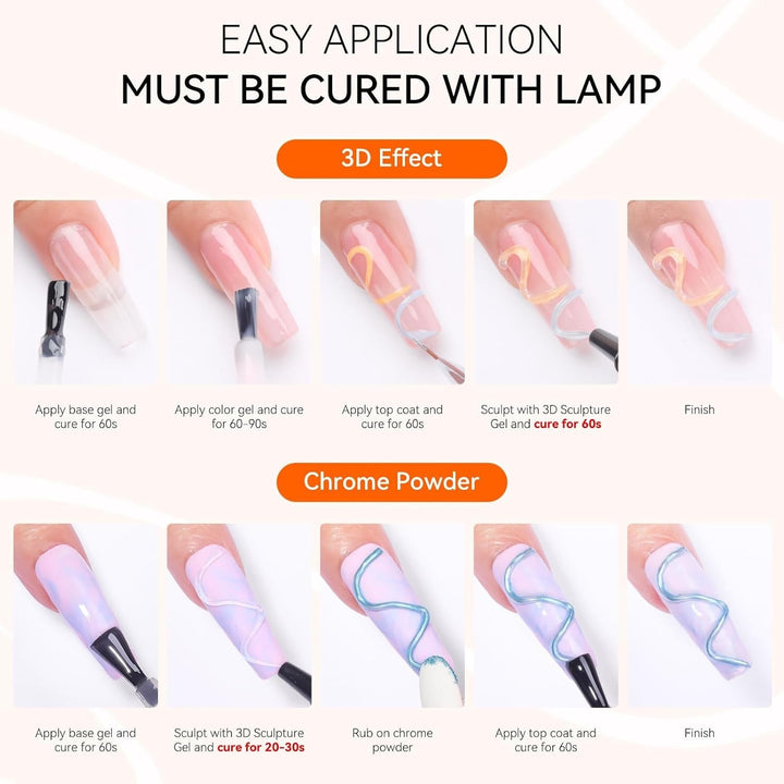 Makartt 3D Gel Nail Art - Gel Lipici Stras 15G pentru Brelocuri Unghii, Gel Sculptură Unghii Multifuncțional pentru Design Unghii DIY, Sculptură Unghii Modelare Unghii Acasă (Transparent)