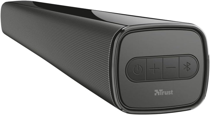 Trust Asto Soundbar 12 W Spitzenleistung (6 W RMS), PC Lautsprecher, USB Betrieb, 3,5 Mm AUX Anschluss, Stereo Soundsystem, Computer Boxen Für PC, Laptop, Monitor, TV, Musik, Audio - Schwarz