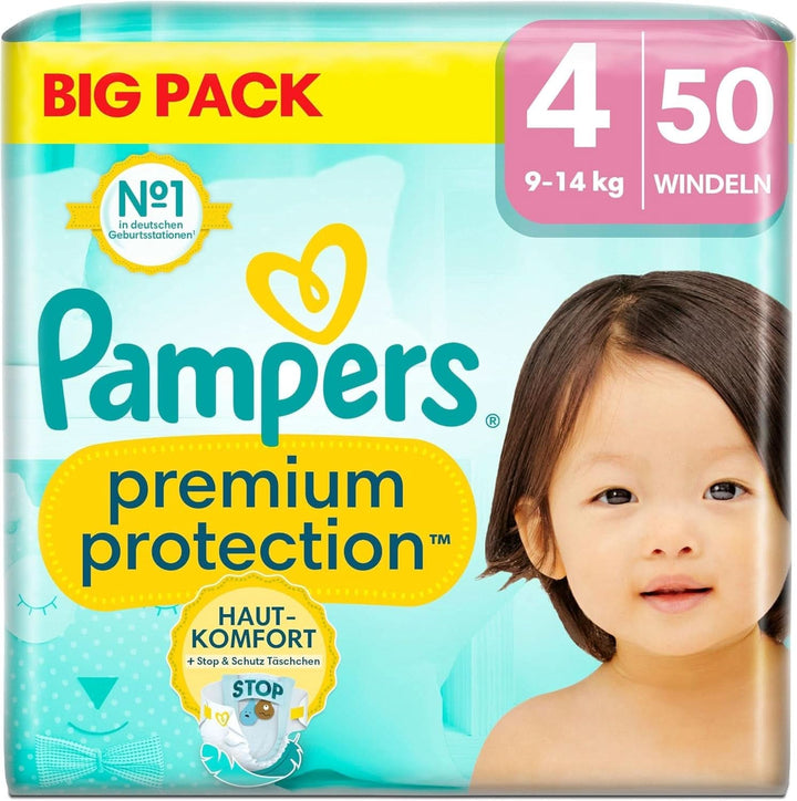 Pampers Premium Protection BIG PACK, New Baby, scutece mărimea 2 (4Kg-8Kg), 68 bucăți