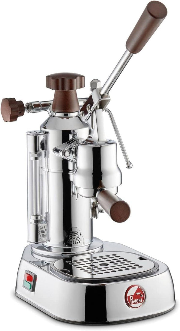 Cafetiera cu mâner La Pavoni cu o capacitate de 0,8L de la Smeg Europiccola Lusso LPLELH01EU, oțel