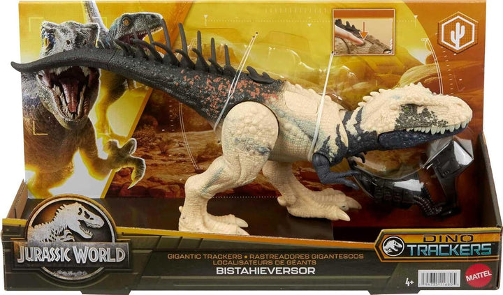 Jucărie dinozaur Jurassic World, Bistahieversor Gigantic Trackers Specii mari Figura de acțiune cu mișcare de atac și echipament de urmărire, distracție digitală, HLP27