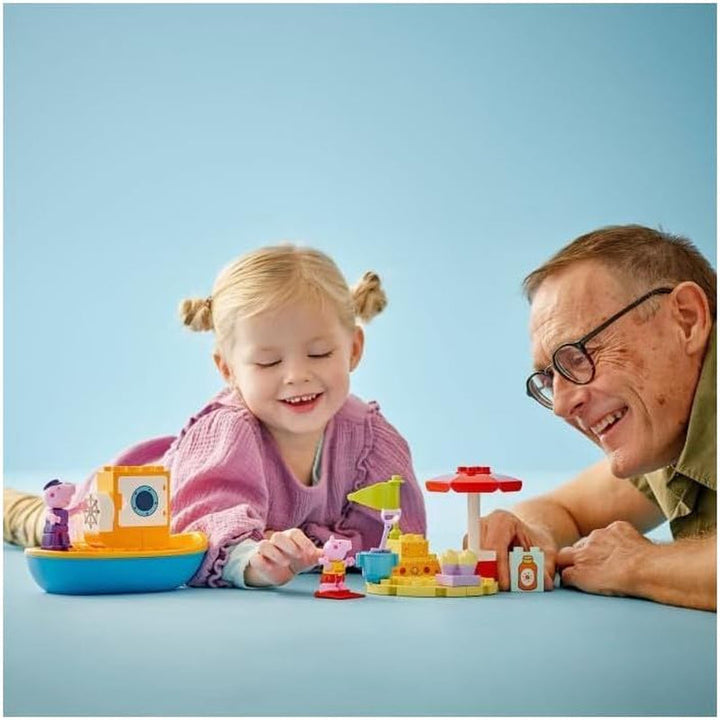 LEGO DUPLO Peppa's Boat Trip: Set de joacă cu barcă de jucărie pentru a construi și reconstrui cu 2 figuri, jucărie creativă, idee de cadou pentru copii de la 2 ani, băieți și fete 10432