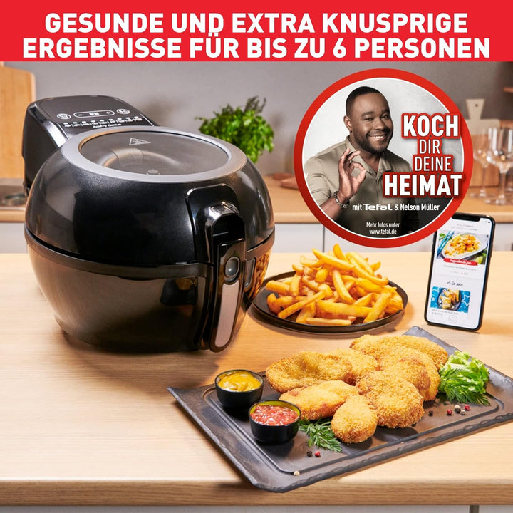 Tefal FZ7738 Actifry Genius+ Heißluftfritteuse | Airfryer Mit Rührarm, Kein Schütteln | 1500 W | 1,2 Kg Für 6 Personen | 9 Automatische Kochmenüs | ‎Energiesparend | Gesunde Friteuse Ohne Öl | Schwarz