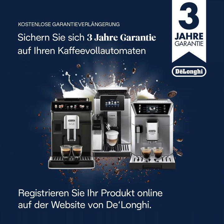 Aparat de cafea complet automat De'Longhi Primadonna Elite ECAM 656.55.MS Cu sistem de lapte Lattecrema, cappuccino și espresso, afișaj color cu ecran tactil TFT de 3,5 inchi și control prin aplicație, față din oțel inoxidabil, argintiu