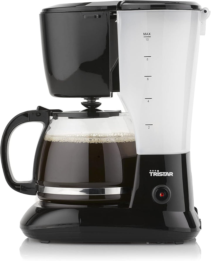 Cafetieră Tristar cu capacitate de 1,25 litri - Pentru 10-12 cești, de asemenea, pentru camping, CM-1245, negru