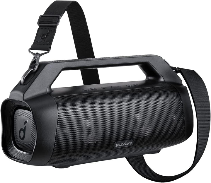 Soundcore Anker Motion Boom plus Difuzor de exterior IP67, sunet stereo 80W, EQ individual și bassup, USB-C, Bluetooth, power bank integrat, rezistent la apă, pentru camping, piscină, plajă, grădină