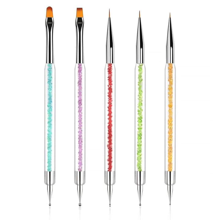 5 Stück Nagel Pinsel, Pinsel Für Gelnägel, Nageldesign Pinsel, Nail Art Dotting Tools, Für Herstellen Von Nagellack, Punktieren, Feinmalerei, DIY