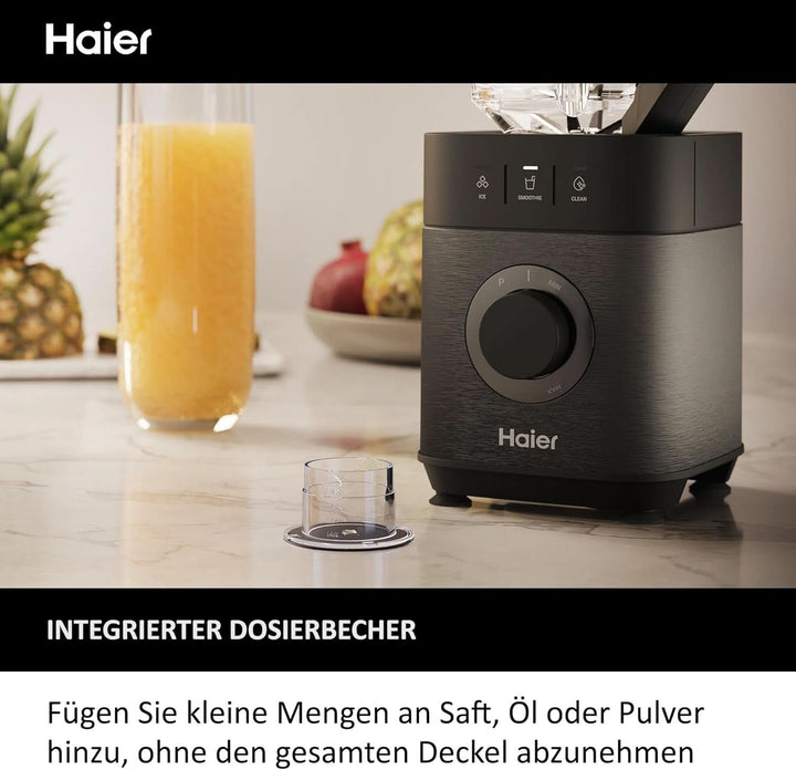 Haier Mixer Mit Ice-Crush-Funktion & Smoothie Maker, 1200W I Standmixer Mit 1,7L Glasbehälter & 0,6L To-Go-Flasche I Selbstreinigungsfunktion, Spülmaschinenfest & 5 Geschwindigkeiten [Serie 5-HBL5B2]