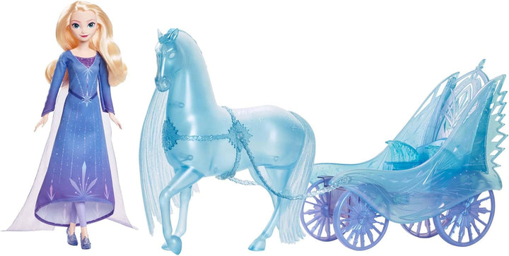 Mattel Disney The Ice Queen Elsa Doll, The Ice Queen Doll, păr blond pieptănat, mobilă, pantofi detașabili, cadouri Disney, jucării de la 3 ani, HLW47