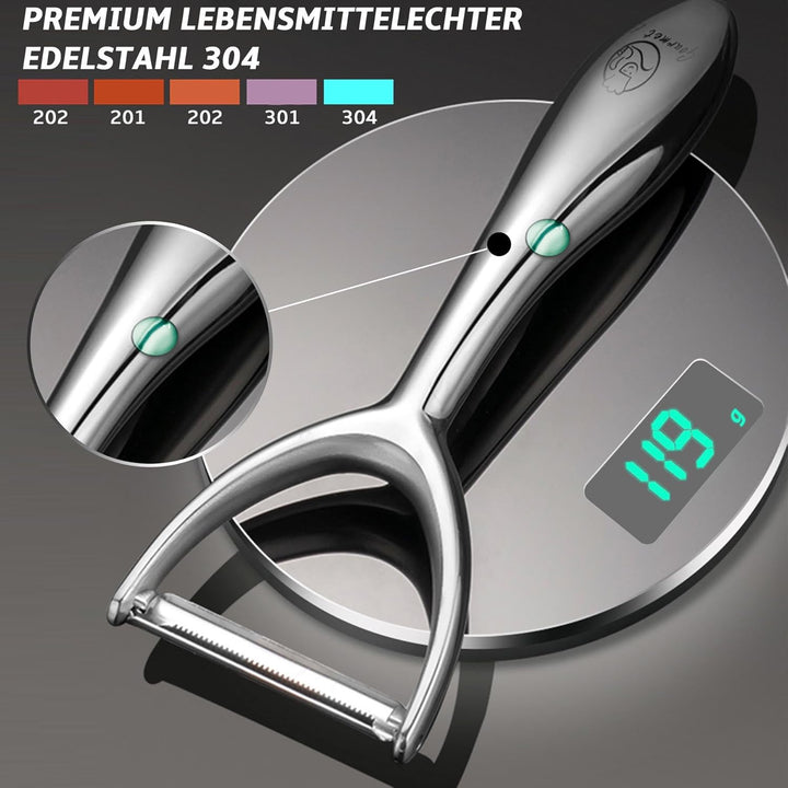 Premium Sparschäler Aus Edelstahl Für Obst & Gemüse L Schäler Mit Ultrascharfer Klinge Geeignet Als Kartoffelschäler & Spargelschäler Mit Ergonomischem & Rutschfestem Griff