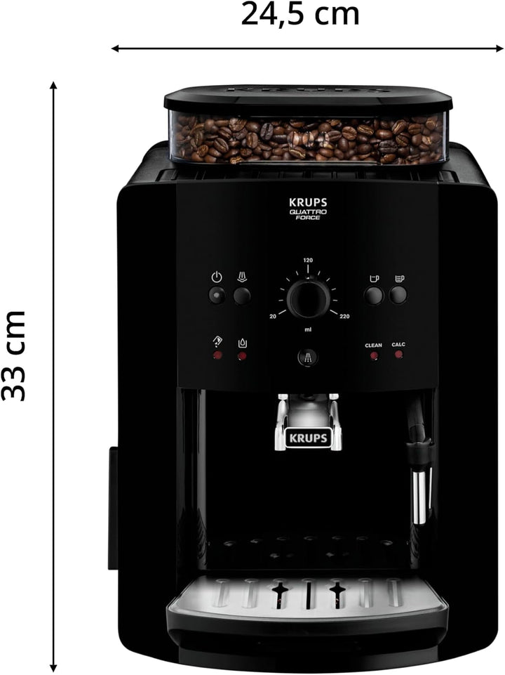 Aparat de cafea complet automat Krups Arabica Picto Quatrro Force EA8110, negru