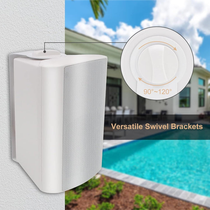 STUDIOFINIX 5,25 Zoll 600 Watt Wasserdicht Außenlautsprecher Outdoor-Lautsprecher Kompatibel Mit Bluetooth Für Garten, Perfekt Für Terrasse, Veranda, Restaurant, Home (4 Lautsprecher)