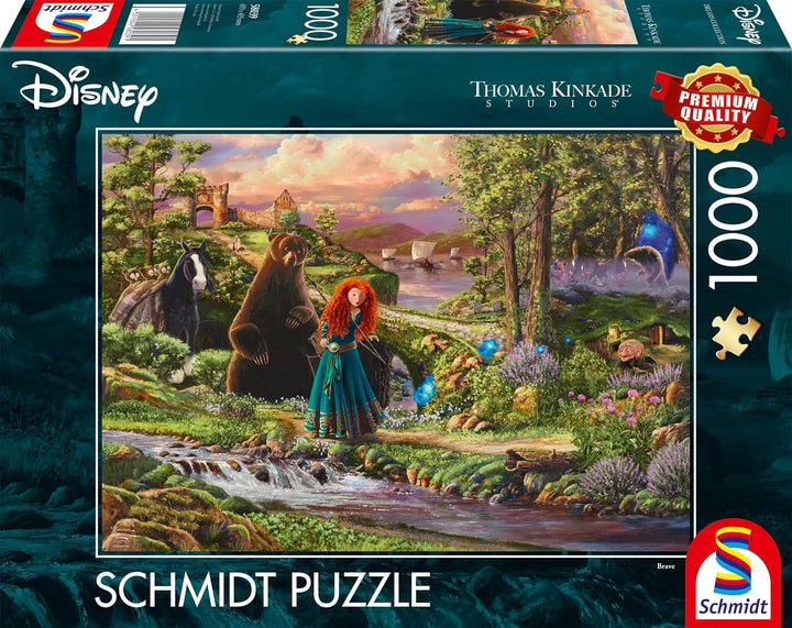 Schmidt Spiele 58039 Disney, Brave, Merida, Thomas Kinkade, puzzle jigsaw 1000 piese, multicolor
