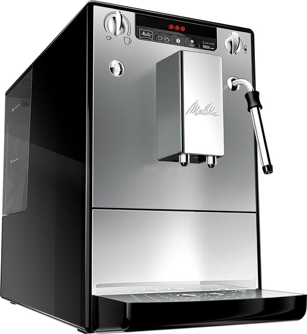 Melitta Solo & Milk - Mașină de cafea Slim cu spumă de lapte, mașină de cafea cu rezervor de apă detașabil, de exemplu, pentru cafea sau cappuccino, argintiu