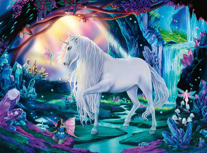 Puzzle pentru copii Ravensburger - 12000870 Unicorn de cristal - puzzle fantezie XXL de 300 de piese pentru copii de peste 9 ani