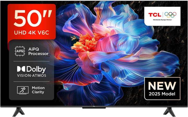 TCL 43V6C 43 Zoll Direct LED TV, 4K HDR Fernseher, Smart TV Mithilfe Von Google TV (Dolby Audio, Motion Clarity, Kompatibel Mit Google Assistant & Alexa)