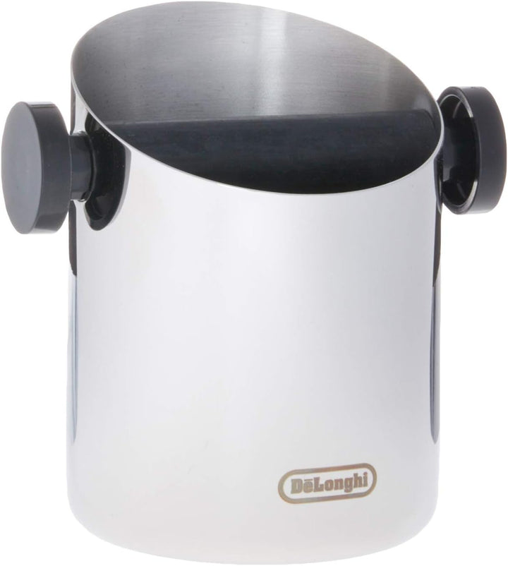 De'Longhi DLSC059 Recipient Knock-off pentru portafilter espresso, Recipient pentru zaț de cafea, Accesoriu pentru mașini de cafea și barista de acasă, Recipient Knock-off din oțel inoxidabil