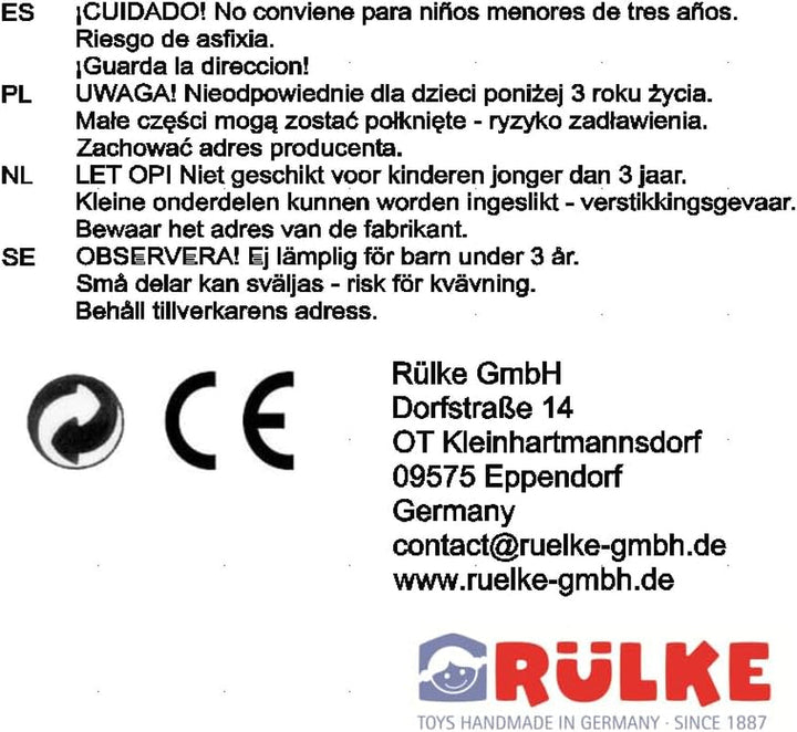 Rülke jucărie din lemn 23112 Casă de păpuși, culori de lemn, roșu