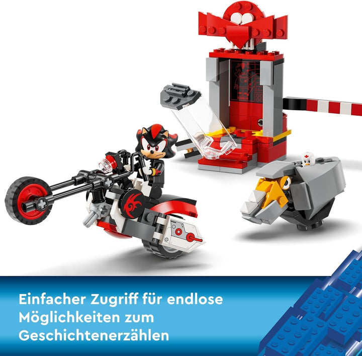 LEGO Sonic the Hedgehog Shadow the Hedgehog Escape, set cu motocicletă de jucărie și figuri din jocul video, cadou pentru gameri și fani de la 8 ani, articol fan pentru băieți și fete 76995
