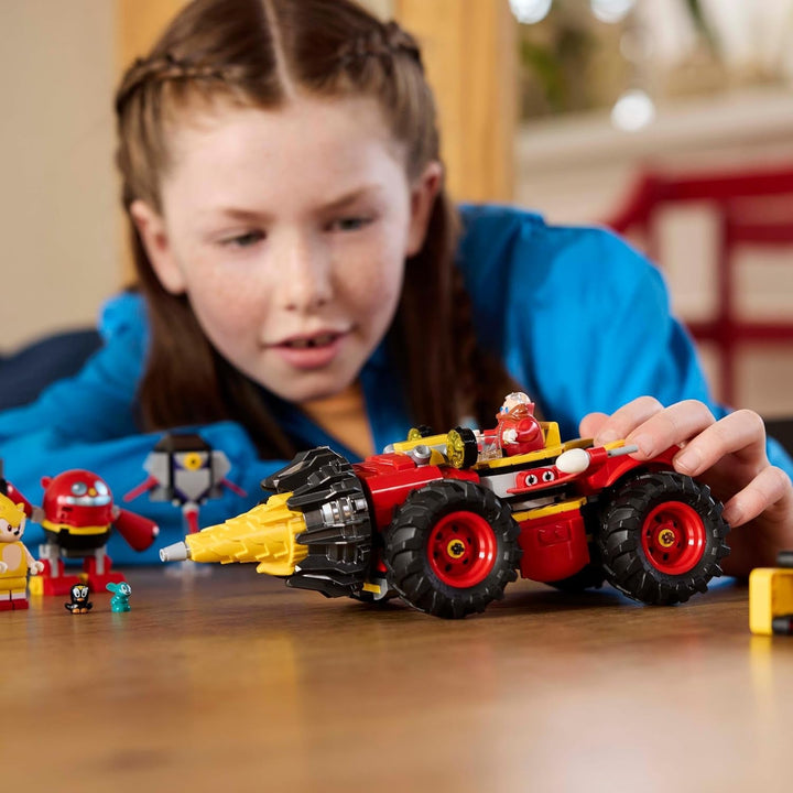 LEGO Sonic the Hedgehog Super Sonic Vs. Egg Drillster, set de jocuri video de aventură, cadou pentru copii, set cu Shadow și Dr Eggman pentru băieți și fete de la 8 ani 76999
