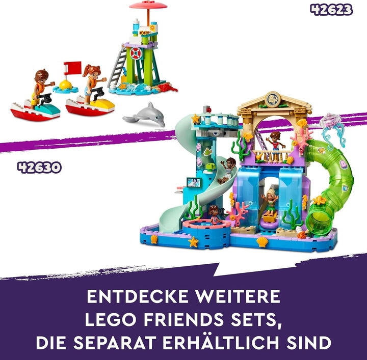 LEGO Friends Smoothie Stand At The Beach, set de joacă pentru jocuri de rol, idee de cadou pentru fete și băieți de la 6 ani cu figuri de joacă, broască țestoasă și accesorii, jucărie pentru dezvoltare socială 42625