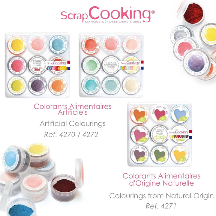 ScrapCooking - Set 9 coloranti pudra, nuante pastel, 15 grame total