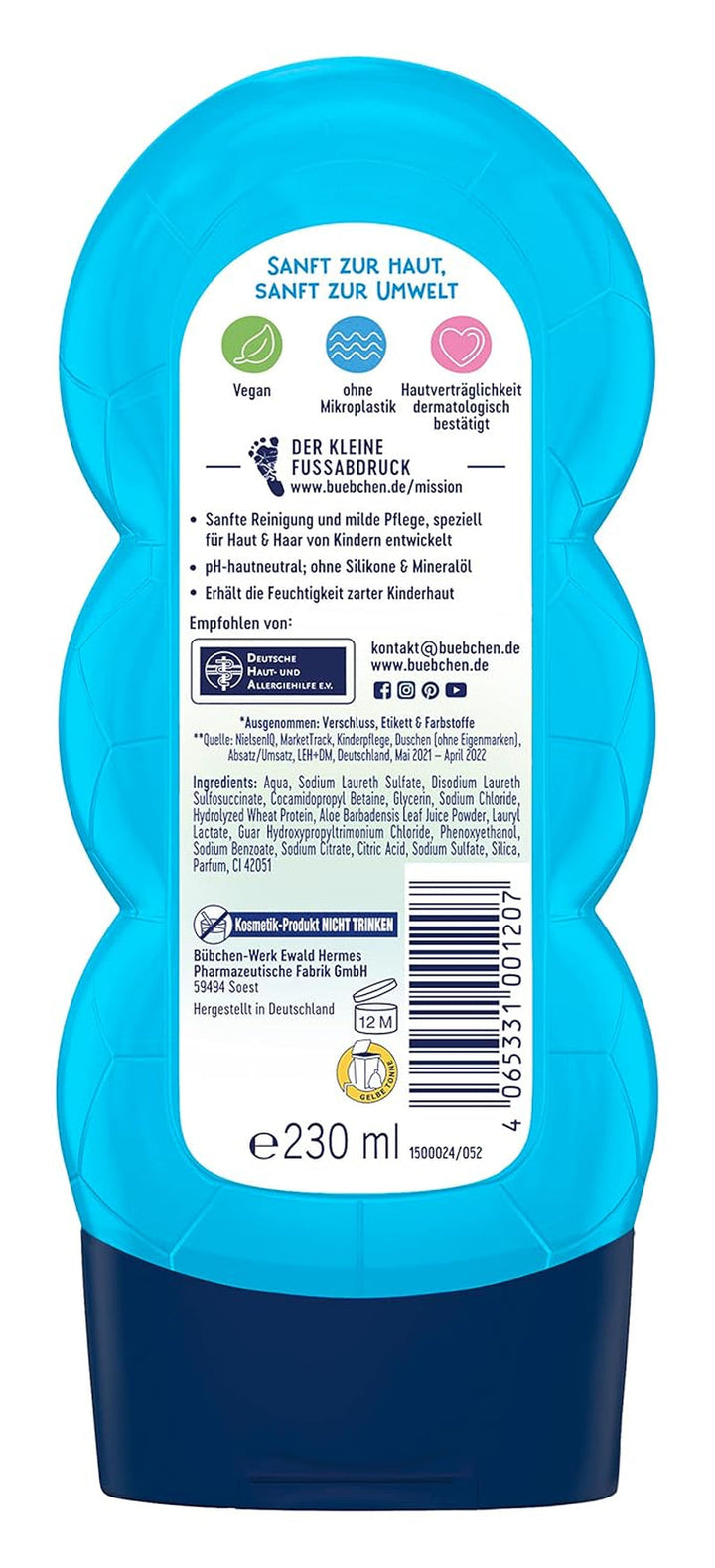 Șampon și gel de duș Buebchen Sportsfreund 2in1, 230 ml