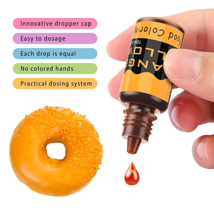 Lebensmittelfarbe Flüssig 10Ml×10 Farben Konzentrierte Flüssige Kuchenglasur Lebensmittelfarbe-Set Zum Backen, Dekorieren, Kochen Und Fondant. Vibrant Rainbow Food Colors Farbstoff Für Heimwerker