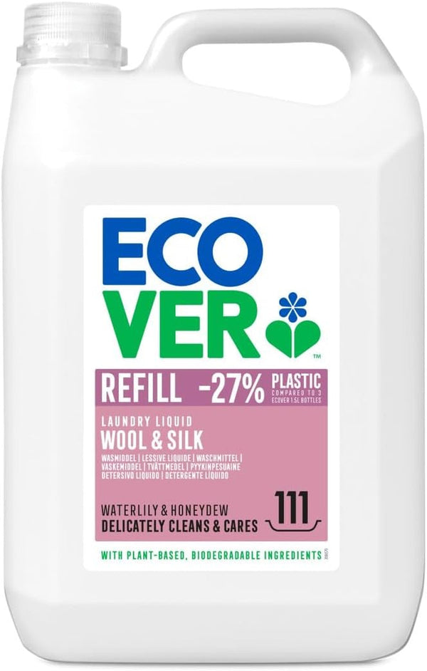 Detergent Ecover Delicates Wool & Delicates (5 litri, 111 spalari), cu ingrediente vegetale, pentru textile delicate