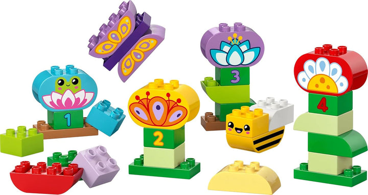 LEGO DUPLO Town Creative Flower Garden, Jucărie stivuibilă, Permite copiilor mici de la 2 ani să se joace imaginativ, Set de construcție pentru a promova dexteritatea, Jucărie educativă pentru copiii preșcolari 10444