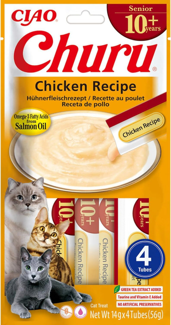 INABA Churu The Best Cat Treats For Vet, Training, Bonding, Dulciuri cremoase pentru pisici, cutie variată cu 100% carne naturală | Fără cereale, fără zahăr, cu conținut scăzut de calorii 40 X 14 G