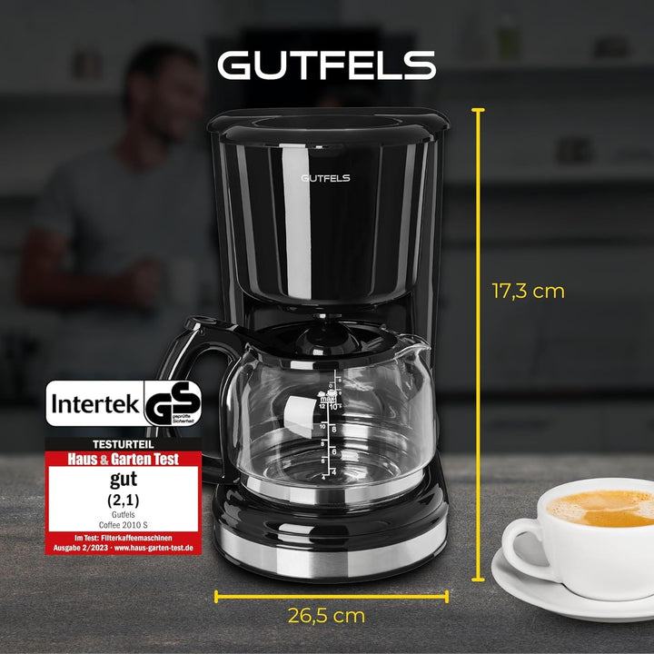 Aparat de cafea cu filtru COFFEE 2010 S | 12 cești de cafea | Dimensiune filtru 1X4 | Aparat de cafea Aparat cu filtru 870 wați | Deconectare automată