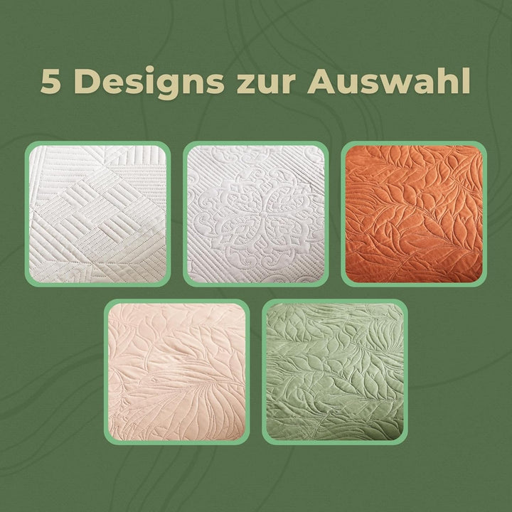 ESSEX - Tagesdecke 200 X 220 Cm, Ideale FÃ¼r Schlafzimmer, BettÃ¼berwurf Weich Und Bequem, Modernen Steppung - Botanical, GrÃ¼n