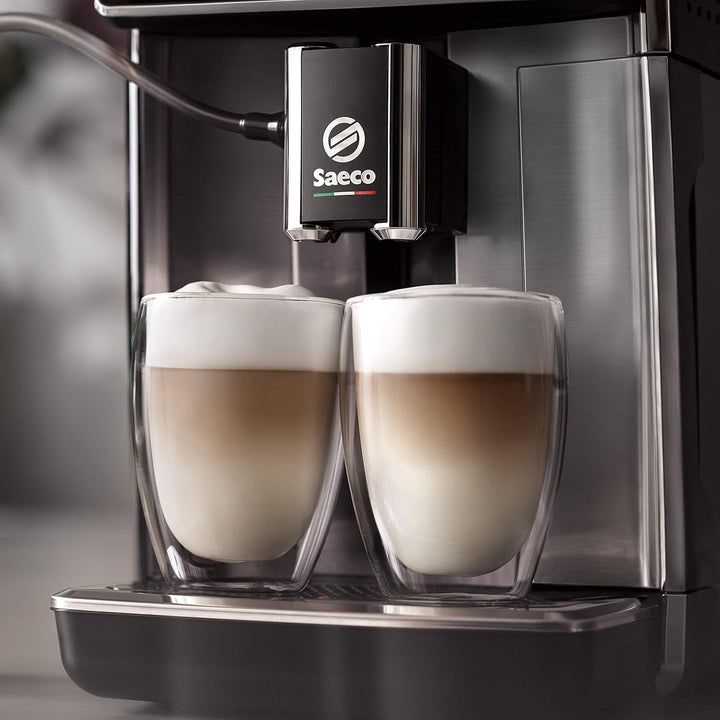 Espressoare Saeco Granaroma complet automate, 16 băuturi, 6 profiluri de utilizator, afișaj TFT colorat, față metalică, SM6585/00