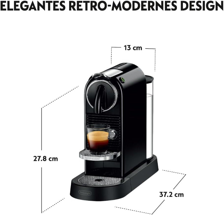 De'Longhi Nespresso Citiz EN167.B Espresso Machine negru cu pompă de înaltă presiune