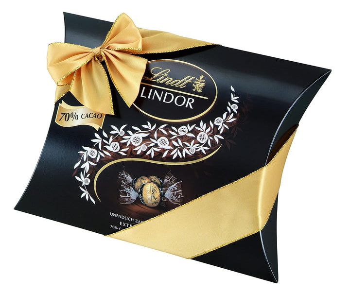 Lindt Schokolade LINDOR Kugeln 70 % Kakao Edelbitter-Schokolade | 322 G in Kissenpackung | Ca. 25 LINDOR Kugeln | Pralinen-Geschenk Oder Schokoladengeschenk